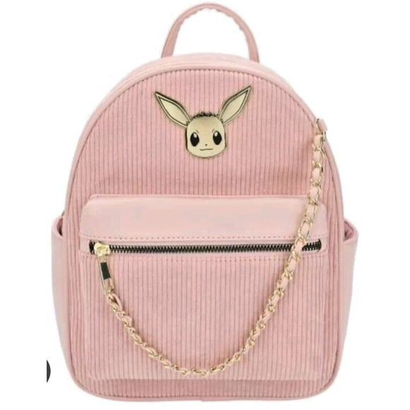Pokemon Handbags - Pokemon 11" Mini Backpack - Pink Corduroy Eevee New With Tag Pikachu